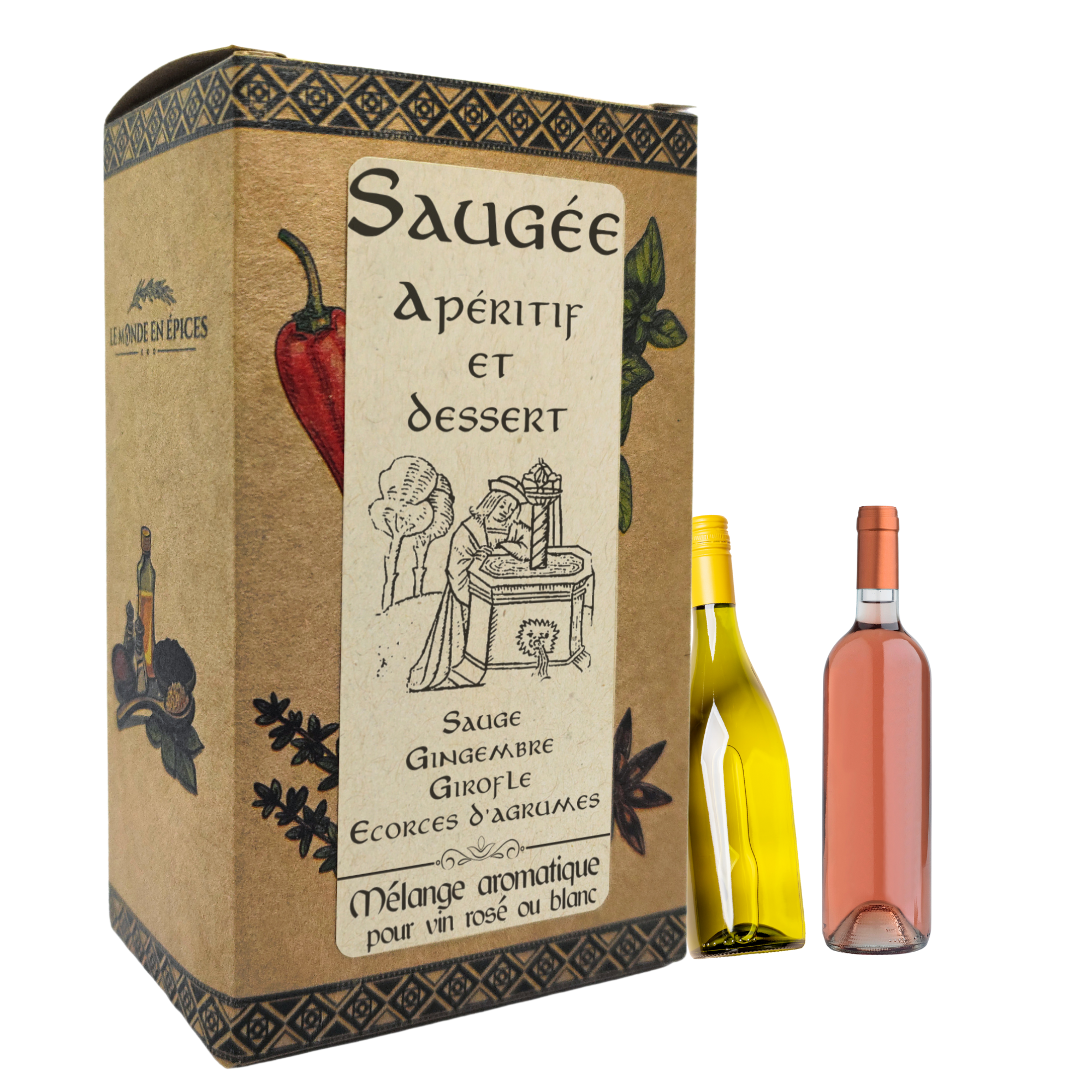 SALCHICHA DULCE MEDIEVAL | BOLSA PARA 2 BOTELLAS DE VINO SALVIA